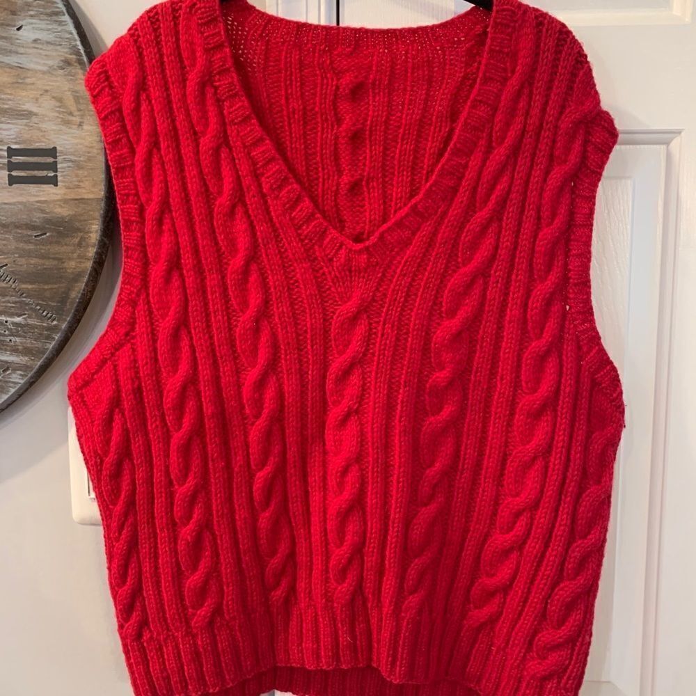 Vintage Trendy Grandpacore Oversized Vest sz L